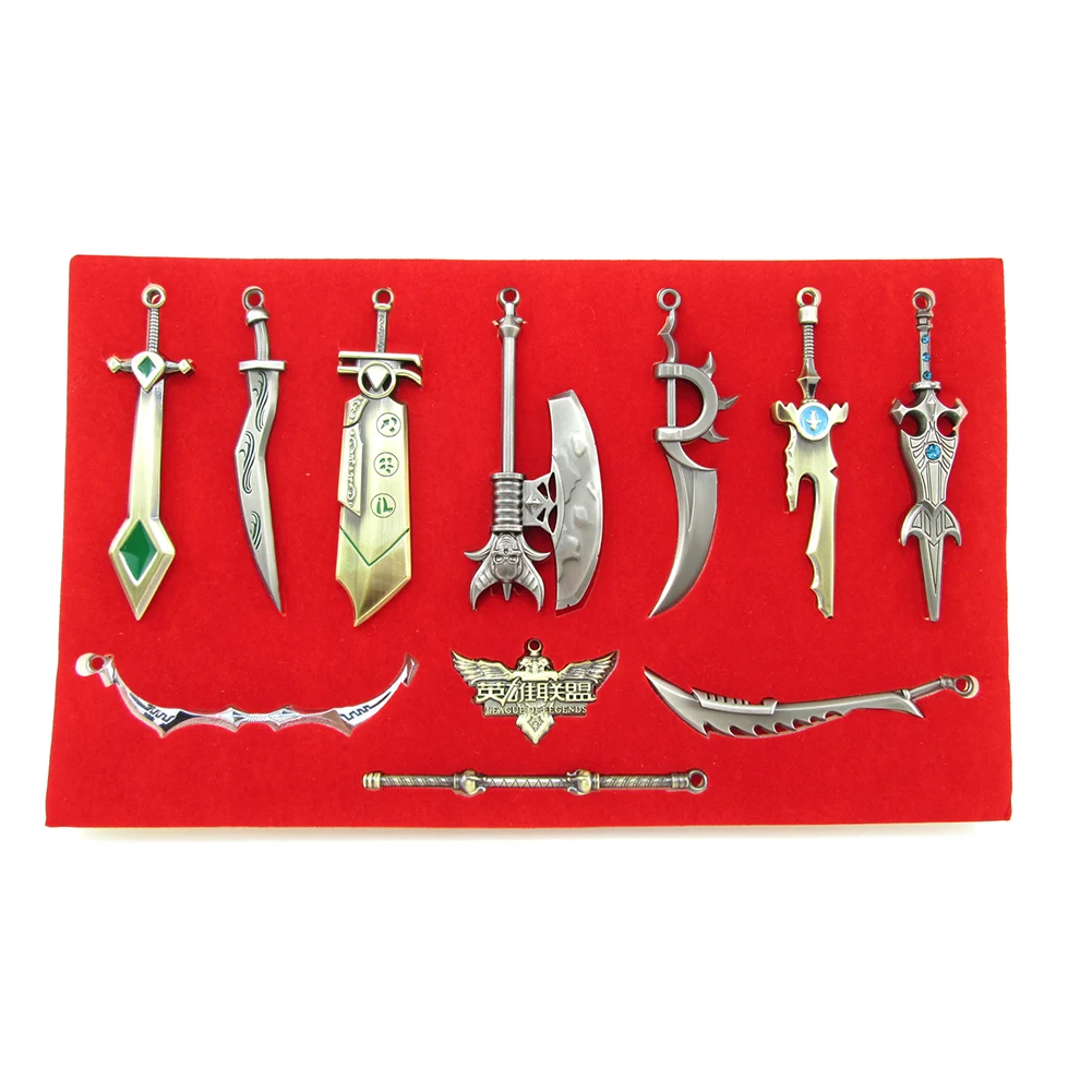 11pieces A Garen Riven Ashe Draven Darius Irelia Fortune Mordekaiser Jarvan Diana Tryndamere Sword настольное украшение в штучной упаковке модель шт/комплект - Цвет: 11pieces A
