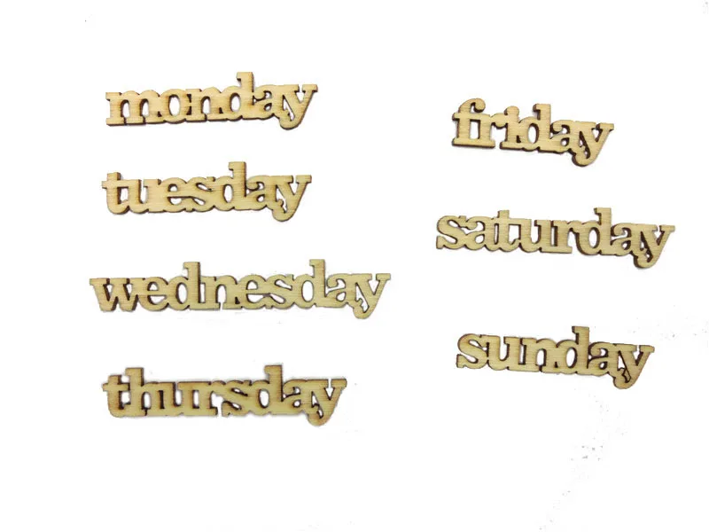 Happymems деревянные буквы 10 шт./лот Saunday до суббота смешанные формы деревянная плита