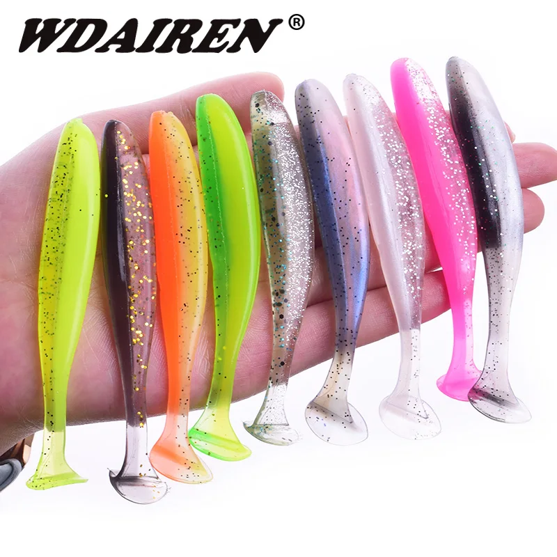 WDAIREN джиггинг рыболовные приманки-Воблеры 95 мм 75 мм 50 мм Easy Shiner T Tail мягкие приманки для карпа весло для рыбалки силиконовые приманки Jerkbait
