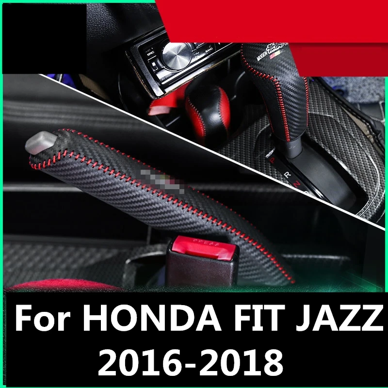 Для HONDA FIT JAZZ 2016 2018 кожаная центральная консоль переключения передач декоративный