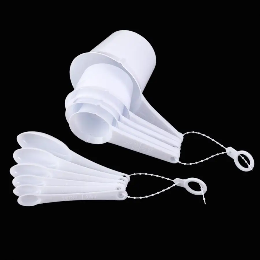 11 шт Пластиковые мерные ложки чашки со шкалой кухонные столовые ручки аксессуары