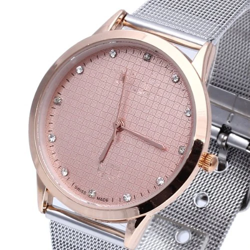 2x Reloj de Pulsera Aleacin Plateado Cuarzo Esfera Color Oro Rosa para Mujer|mujer pulseras|mujer reloj |