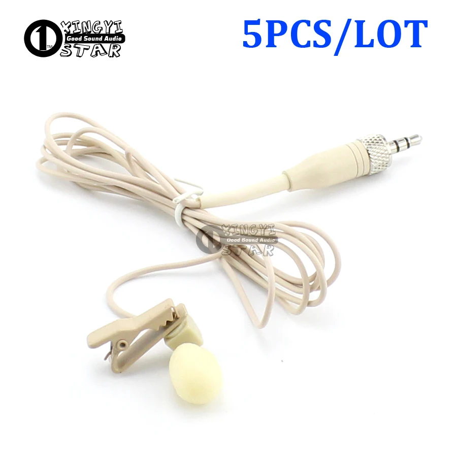 Конденсаторный микрофон петличный бежевого цвета с зажимом для галстука штекер 3