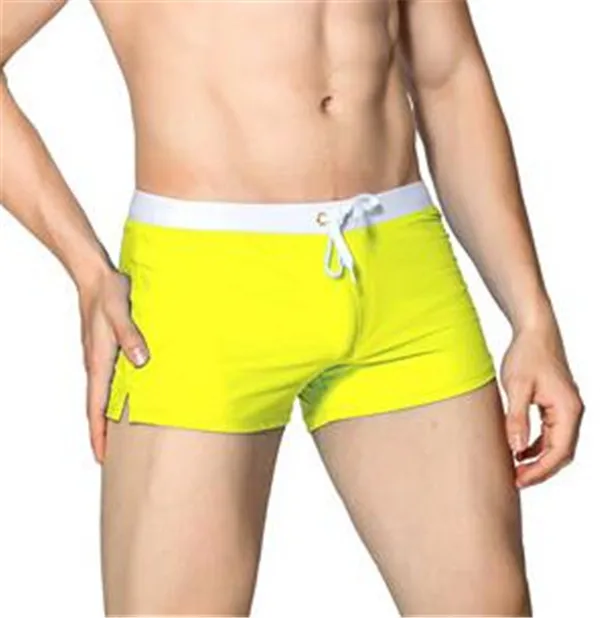 Yellow Мужские плавки Maillot De Bain, мужские плавки, плавки, боксеры, трусы, пляжные шорты, пляжные шорты для мужчин - Цвет: Yellow