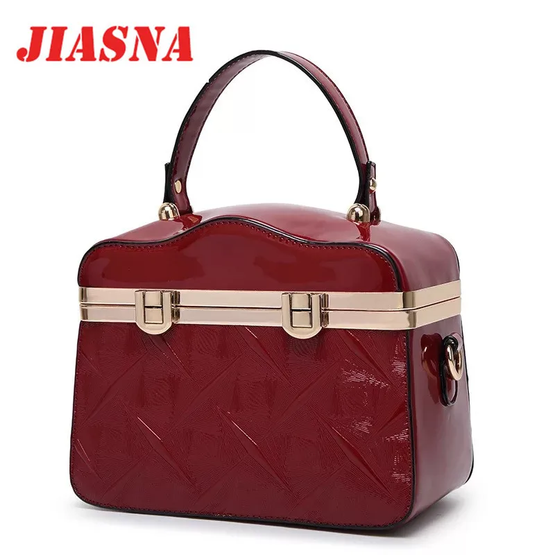 JIASNA Новый Женский Vintage Style Канал Дамские Сумки Твердых PU Жесткий Засов