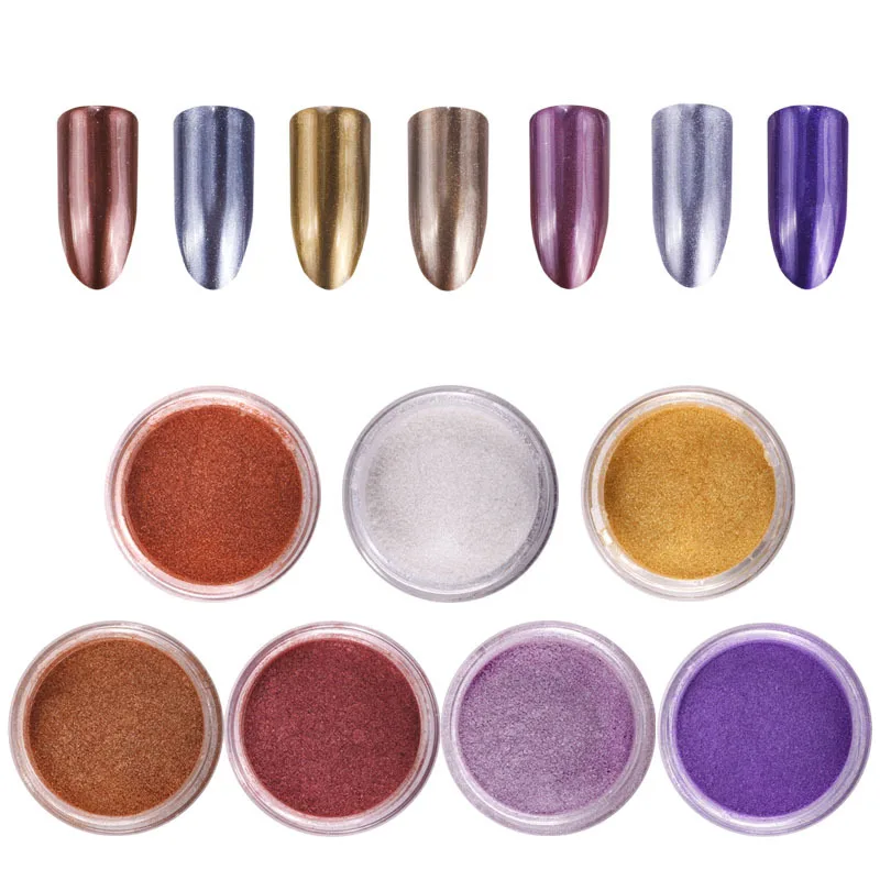 2 г/банка для ногтей зеркальная пудра блестящая Хромовая розовое