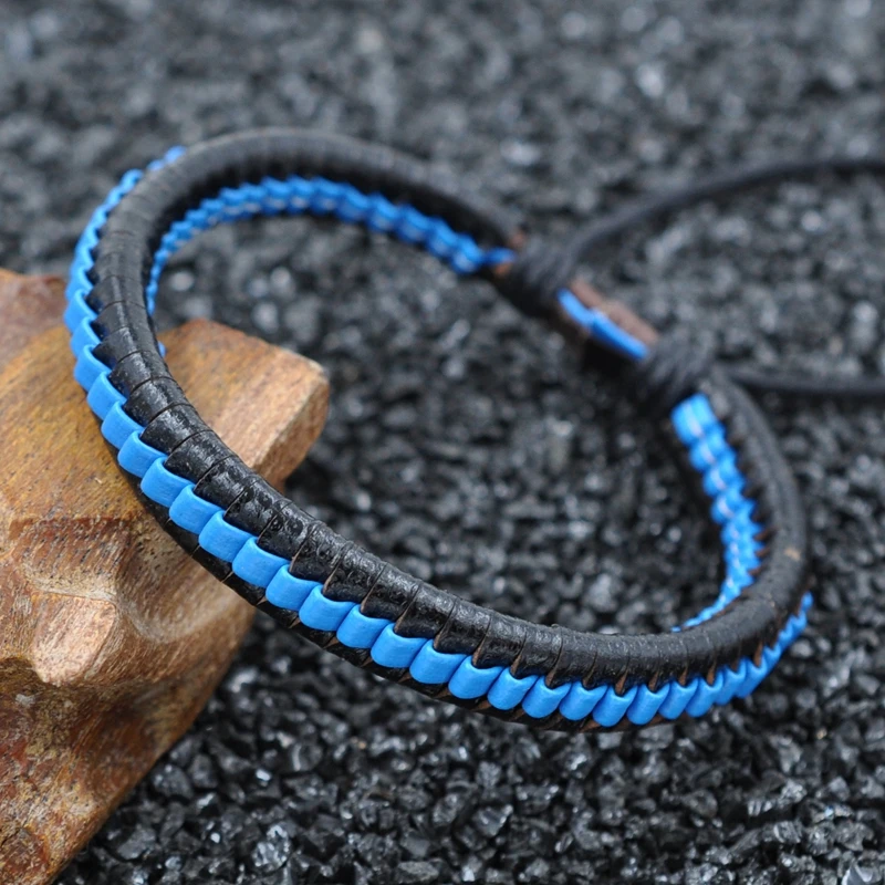 MOZO модный унисекс ручной браслет кожаный с веревкой регулируемые браслеты