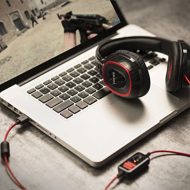EDIFIER G20 Игровые наушники 7 1 Virtual Surround Sound Over Ear выдвижной гарнитуры эффект вибрации