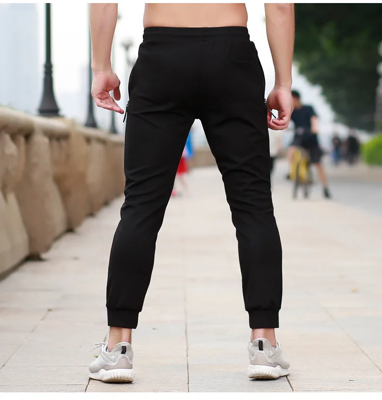 Breathable Running Pants Men Sports Basketball Leggings Football Zipper Gym Fitness Jogging Trouser | Спорт и развлечения