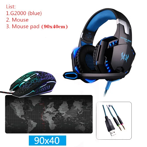 G2000 B 90X40 KOTION каждый G2200 USB наушники вибрации 7,1 объемный звук и G2000 3,5 мм стерео игровая гарнитура светильник наушники для компьютера - Цвет: G2000 B 90X40