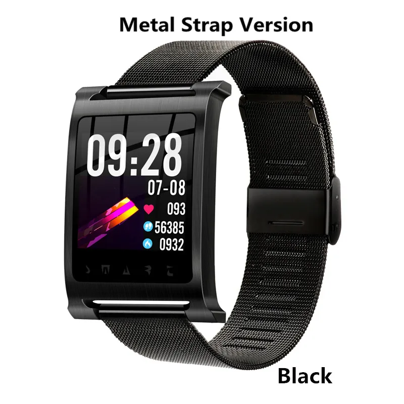 black with metal Цветной экран K6 Смарт-часы фитнес-трекер IP68 водонепроницаемый смарт-браслет монитор сердечного ритма сна смарт-браслет Android IOS - Цвет: black with metal