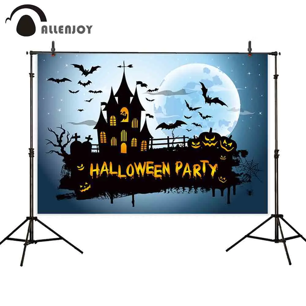 

Фон для фотосъемки Allenjoy Хэллоуин Ночь Луна призрак летучие мыши Тыква фонарь гравировка вечеринка черный силуэт фон для фотосъемки