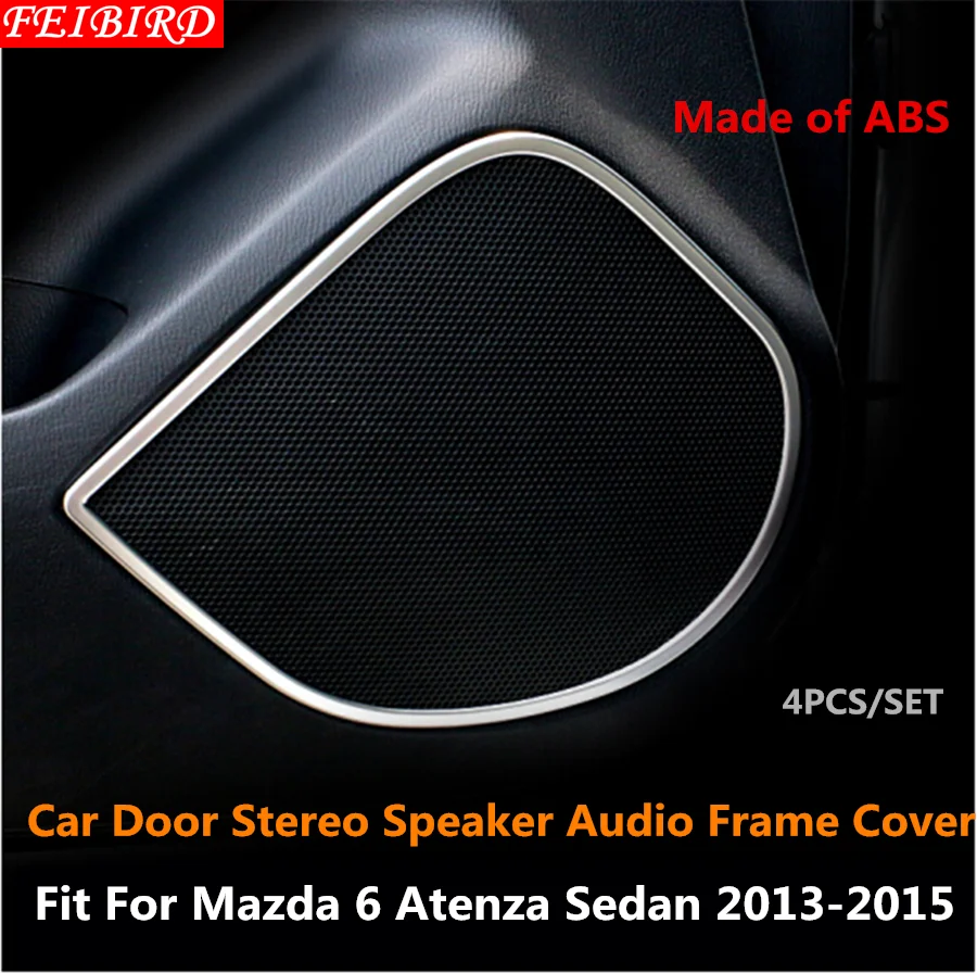 ABS Chrome Car Door Stereo Speaker Audio Frame Cover Interior Trim 4 PCS / Set For Mazda 6 Atenza Sedan 2013 2014 2015 | Автомобили и