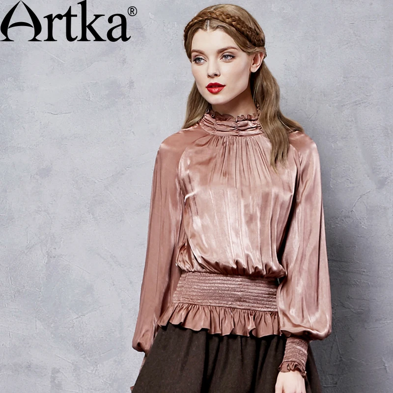 Artka Женская Осенняя Новинка 2 цвета подходящая ко всему рубашка винтажный