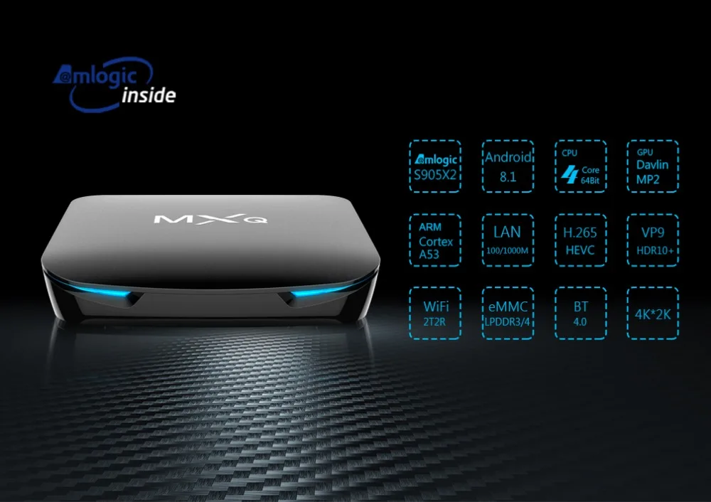 Четырехъядерный процессор Amlogic S905X2, 4 ГБ, 32 ГБ, Smart tv Box, Android 8,1, поддержка KD18.0, Youtube Netflix, Bluetooth, wifi, MXQ G12