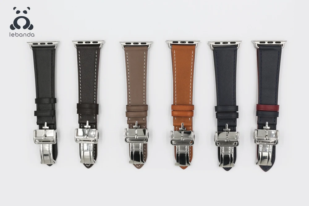 Ремешок Leband для Apple Watch 7 6 SE 5 4 3 кожаный дизайнерский браслет с пряжкой iwatch Swift Single