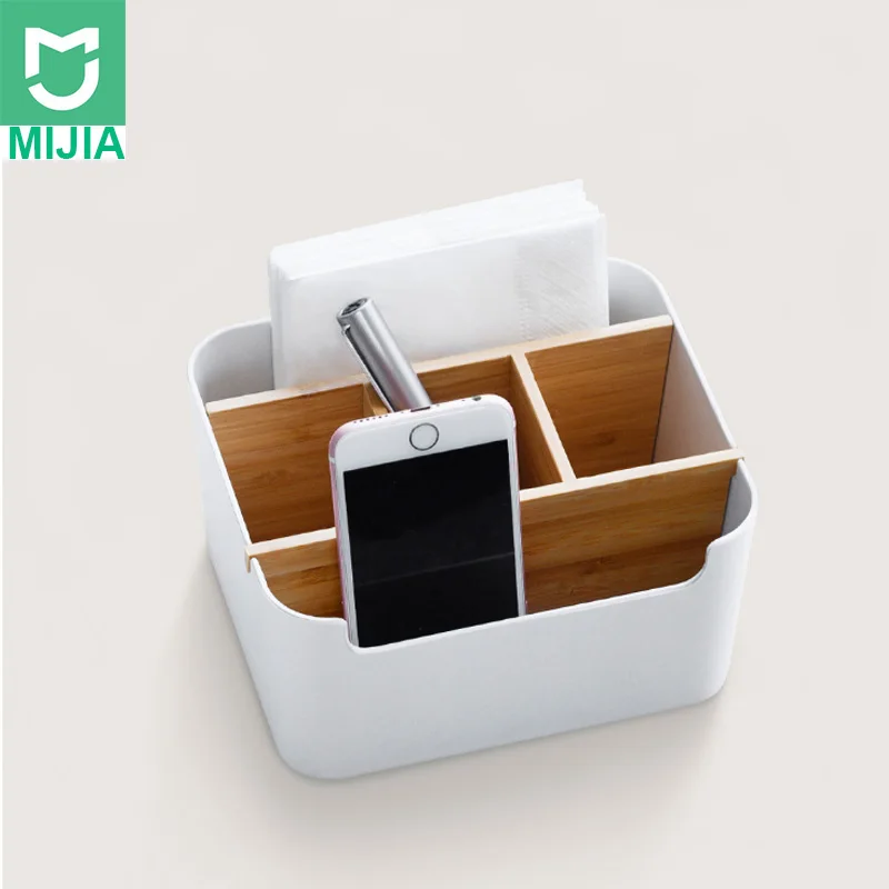 Xiaomi Mijia Bamboo Fibre съемный Органайзер коробка Sub-grid дизайн косметический ящик для хранения Портативный чехол для ванной комнаты