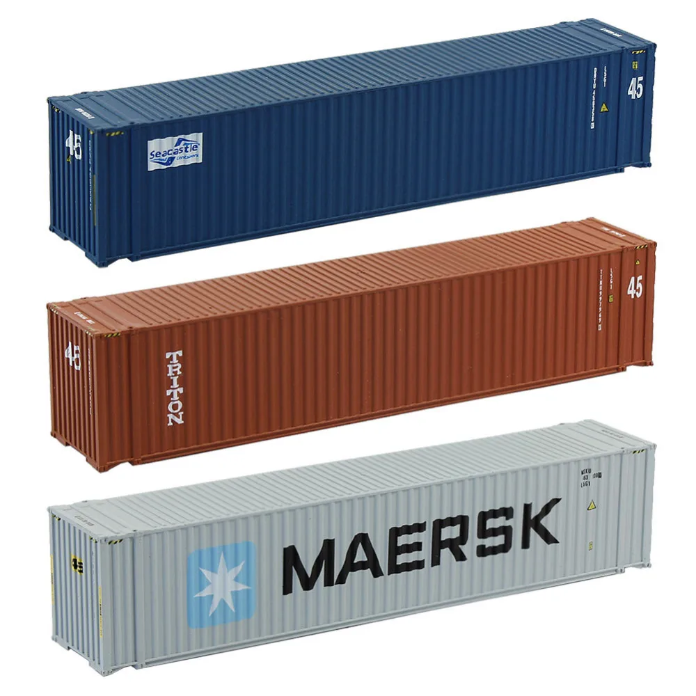 2pcs 45ft Containers 1:150 N Scale Shipping Container Freight Car Model Trains Lot C15010 Railway Modeling