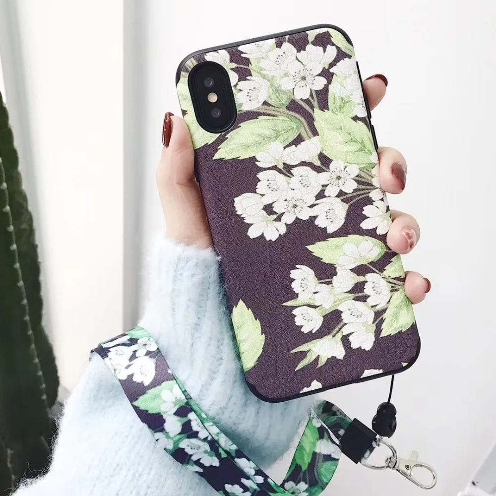 ZMASI Florals чехол для телефона iPhone 7 8 6 6s плюс шелковая текстура Shell сумка х задняя