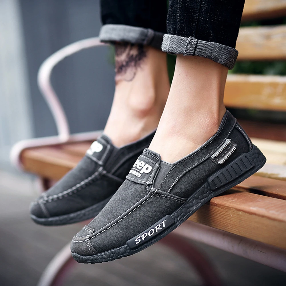 Fashion Mens Casual Shoes Rubber Slip On Loafers Men Autumn Winter Canvas Driving Brand Zapatillas Hombre Zapatos | Обувь