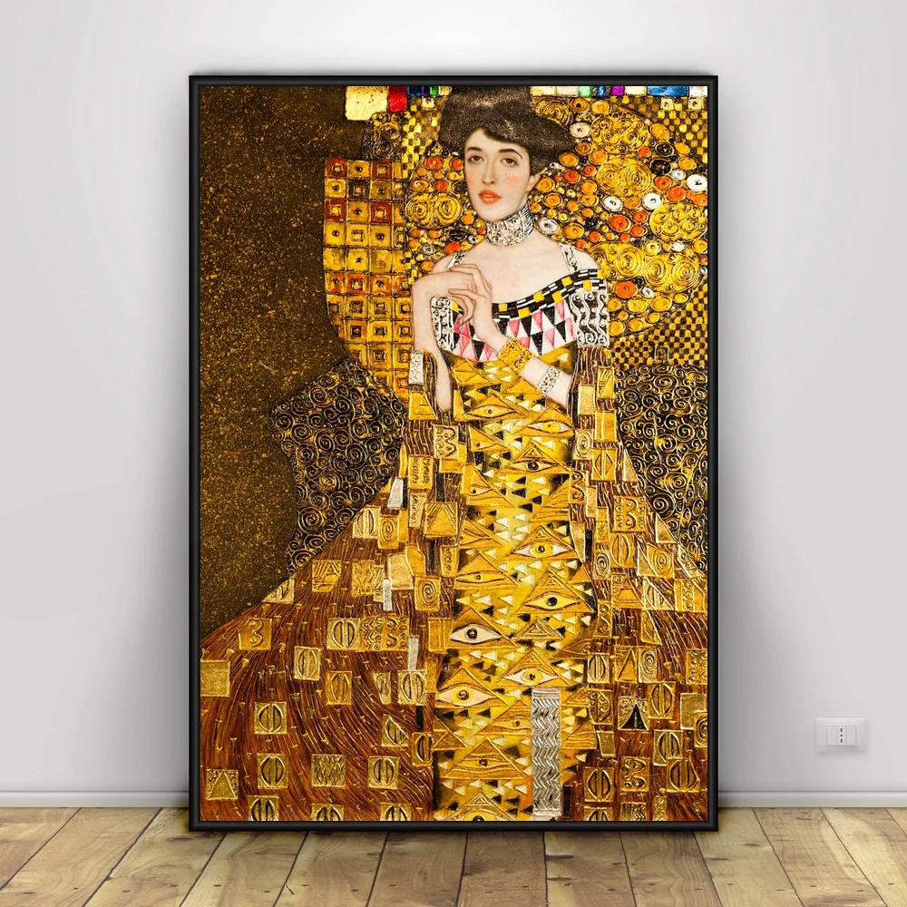 Художественный плакат Gustav Klimt, Современное украшение для дома, Картина на холсте, Hd принт, Ретро стиль, Настенная картина для гостиной, без рамки - Цвет: 1