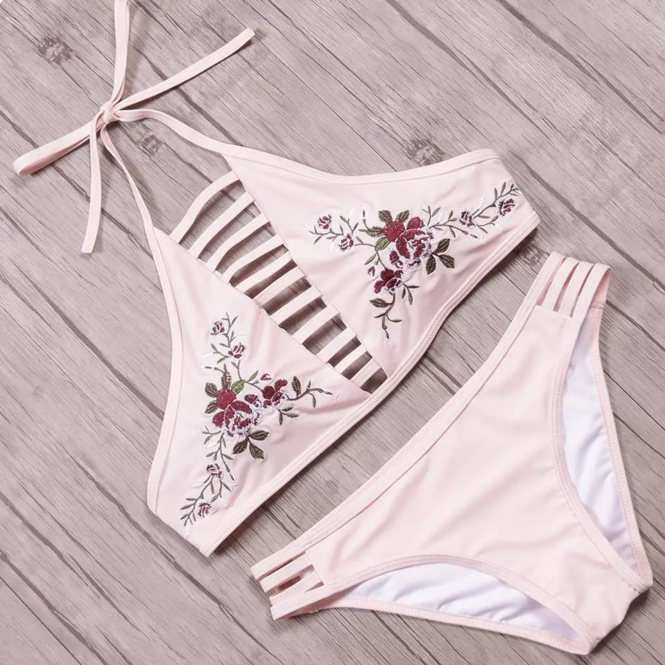 Женский купальник-бикини с высокой горловиной KayVis Летний Пляжный Купальник