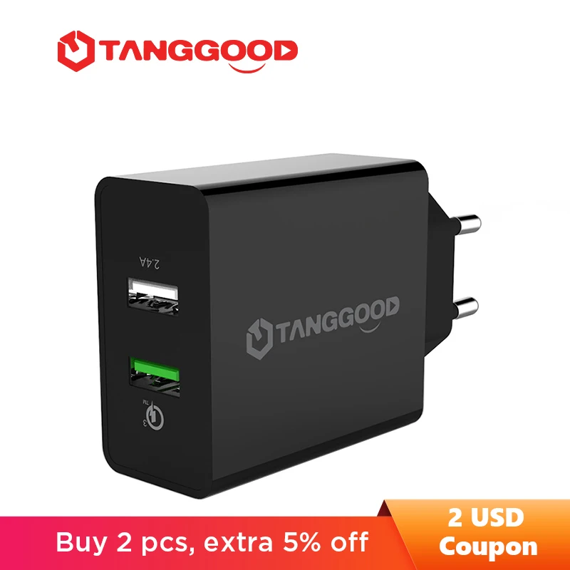 TANGGOOD Быстрая зарядка 3 0 FCP зарядное устройство QC 0/QC 2 двойной порт быстрая для