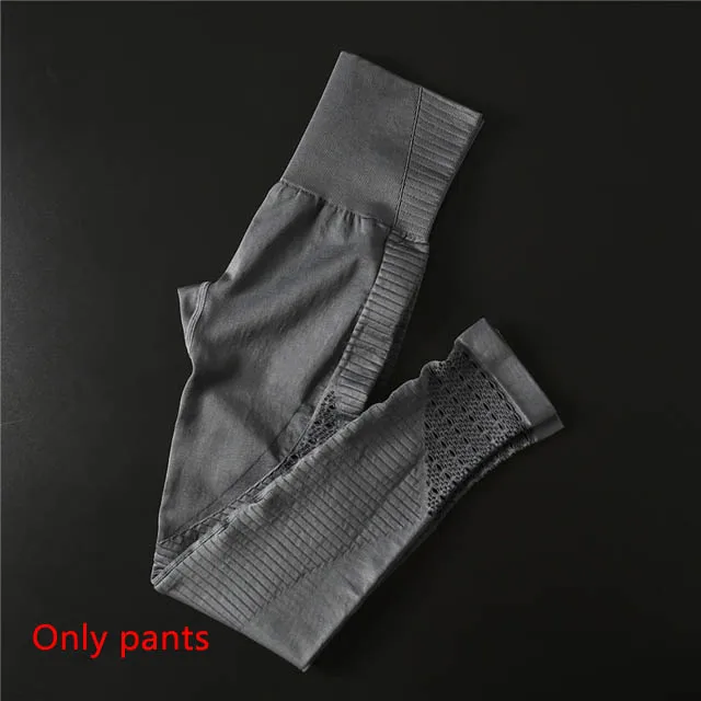 Gray pants 2 шт./компл. Бесшовные Спортивный костюм Для Женщин Йога набор мягкий пуш-ап спортивный бюстгальтер Фитнес Костюмы женские эластичные леггинсы, брюки для девочек - Цвет: Gray pants
