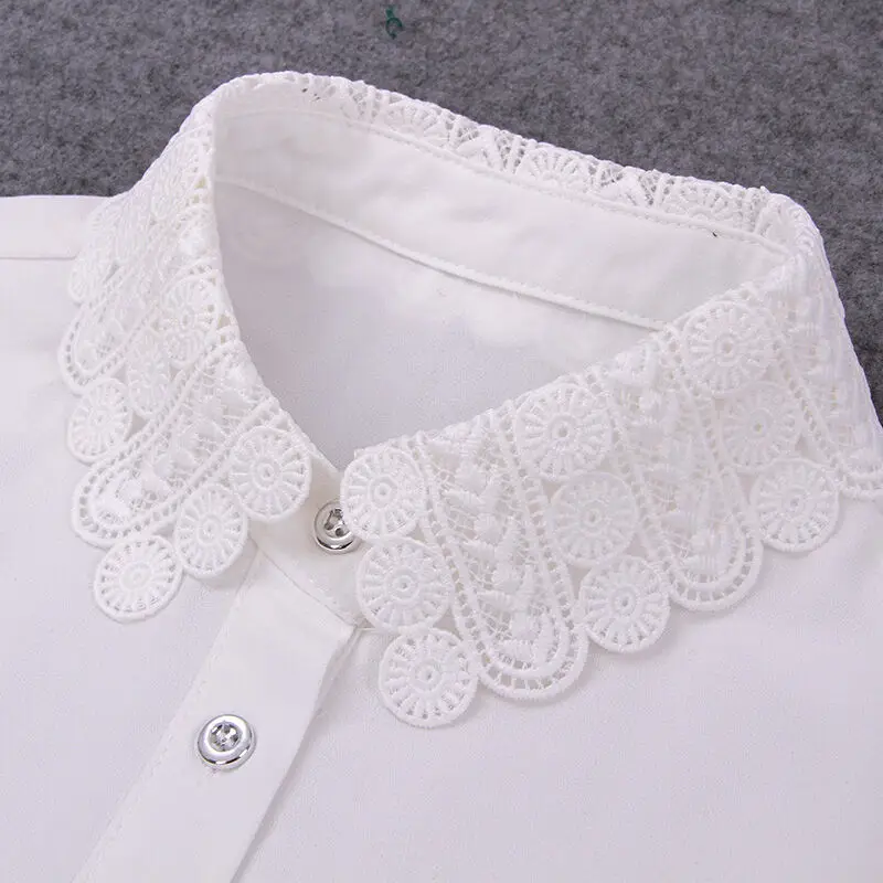Ложный воротник женская белая вышивка &quotснег&quot сплошной съемный отворот блузка