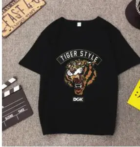 Новая модная футболка женская сезон: весна-лето принт тигра короткий рукав для