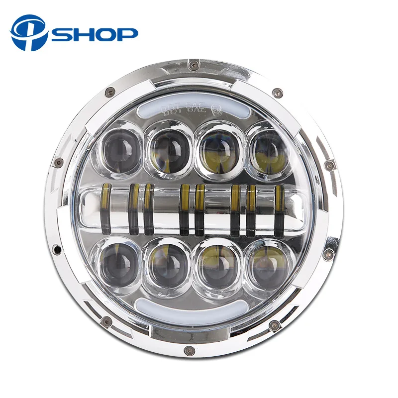 Хромированная мотоциклетсветодиодный светодиодная фара 7 дюймовый проектор с