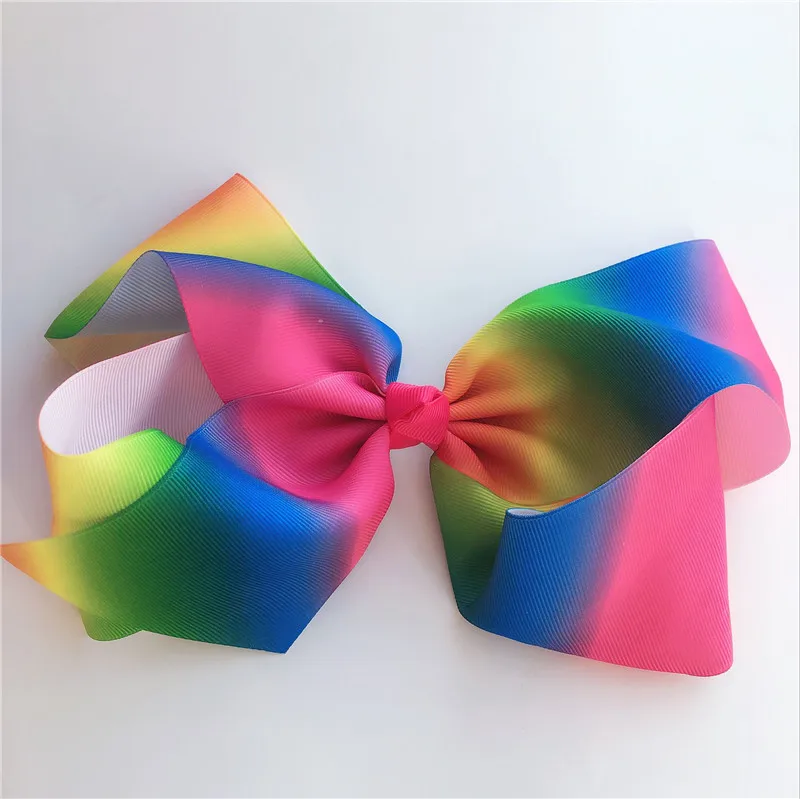 8 шт./лот для девочек большой дюймовый бант JOJO SWIA банты волос в рубчик с зажимами