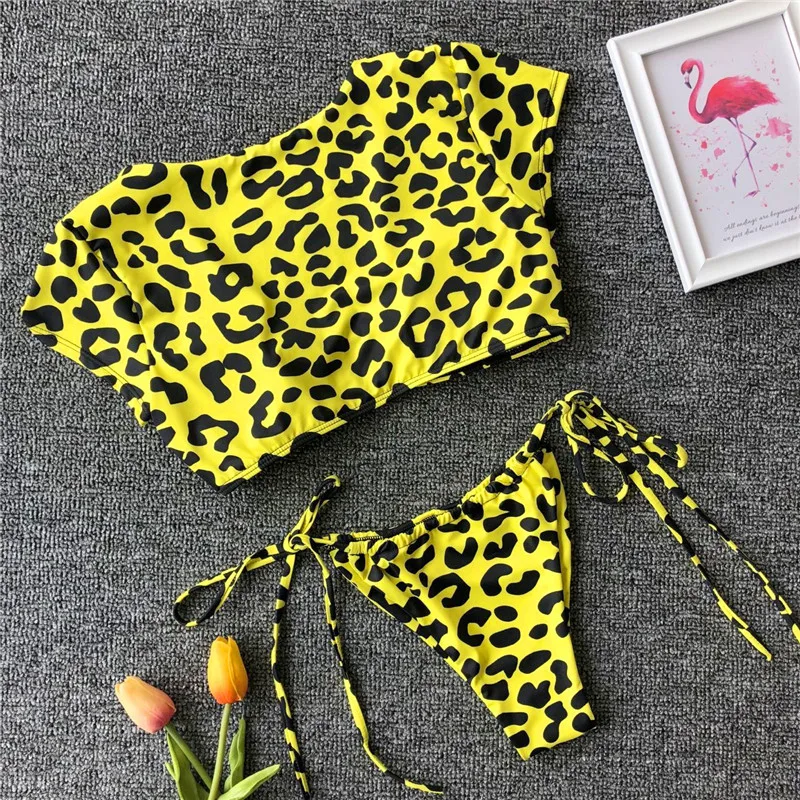 

Sexy Bikinis Women Swimsuit Padded Bra Leopard Snake Swimwear Summer Beach Bikinis String Bathing Suits Female Biquini NEW