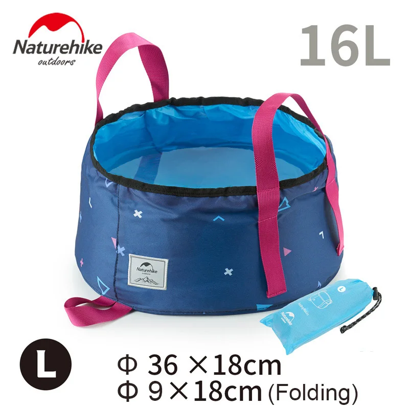 Blue 16L 10L/16L дорожный складной водный таз для кемпинга, Сверхлегкий портативный водонепроницаемый таз для ног, для походов, рыбалки - Цвет: Blue 16L