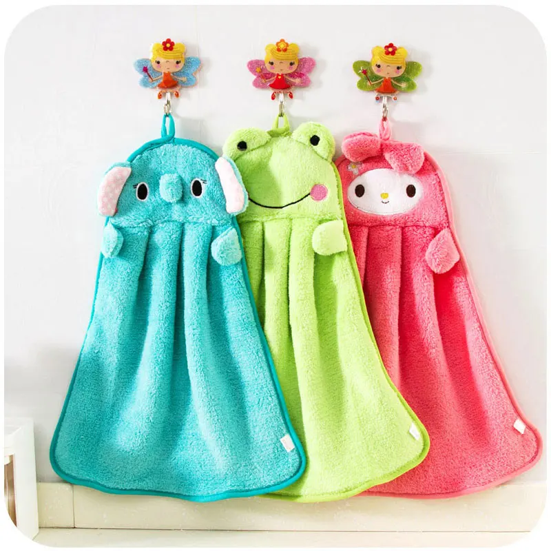 

Baby Nursery Hand Towel baby bath towels Toddler Soft Plush Cartoon Animal Wipe Hanging Bathing Towel For Children Bathroom