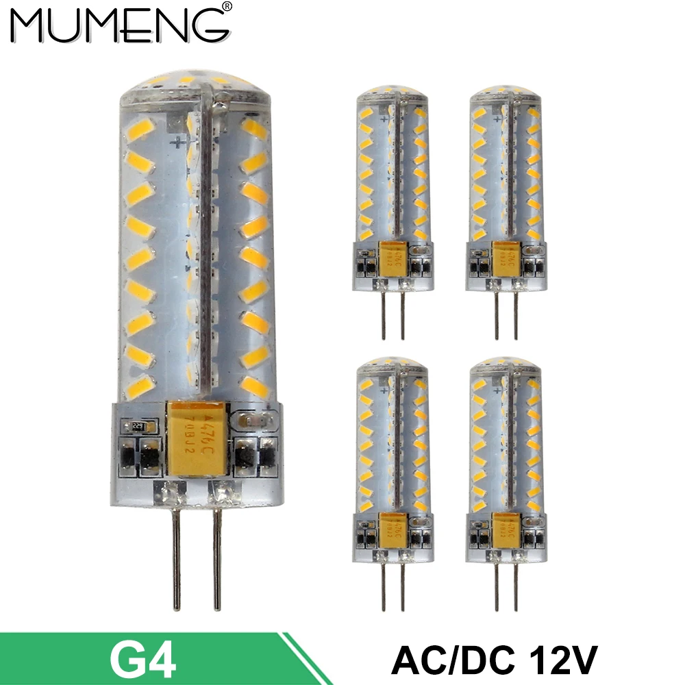 Mumeng G4 светодиодный лампочка 3 5 Вт 4 SMD3014 светильник AC/DC 12 В энергосберегающая