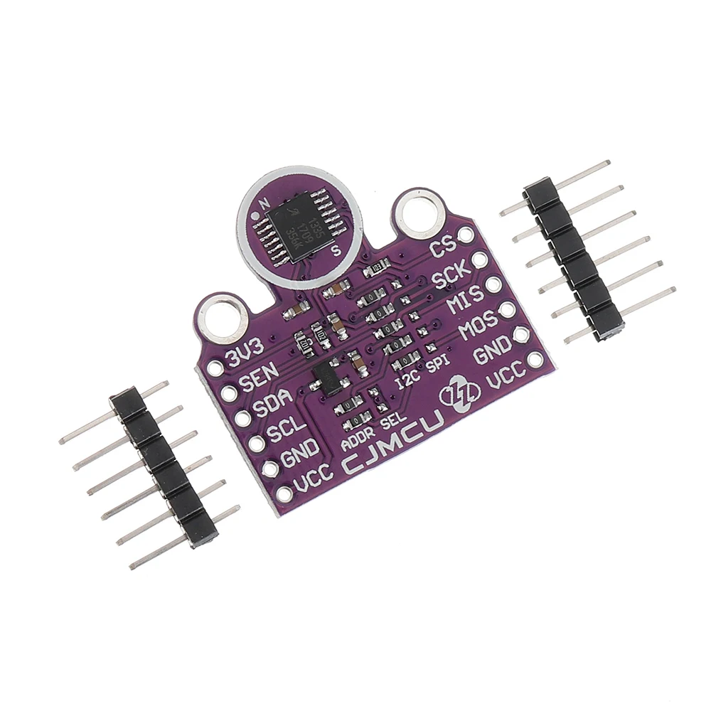 CJMCU-1335 3 В/5 В I2C SPI Холла эффект 360 Бесконтактный модуль датчика плоского угла X-Y |