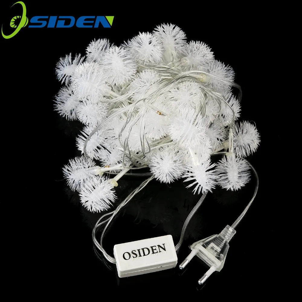 OSIDEN 50LED 9M Светодиодные строки Snowball светодиодные рождественские