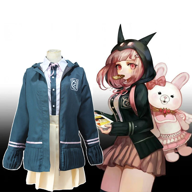 Аниме Danganronpa Костюмы для косплея Chiaki Nanami Косплей Костюм Школьная Униформа на