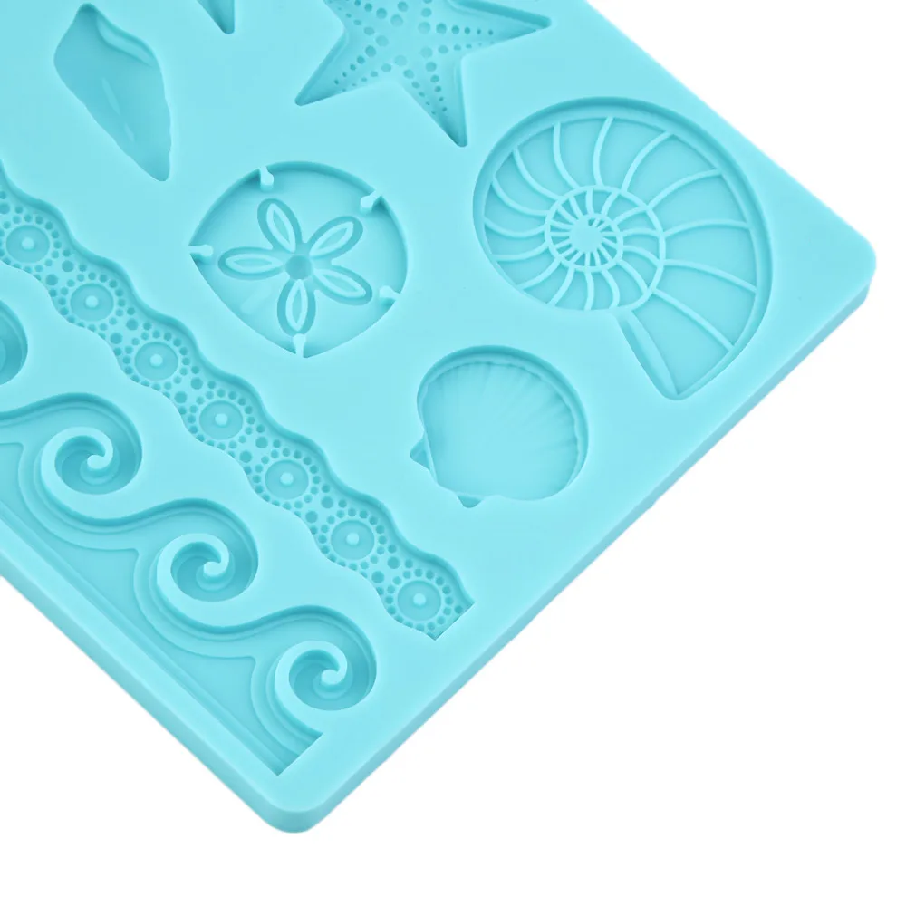 Seashell раковины волна звезда Помады Торт тиснение плесень Декор силиконовые формы