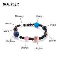 boeycjr universe 9 planets stone beads bangles bracelets fashion jewelry solar system energy bracelet for women or men