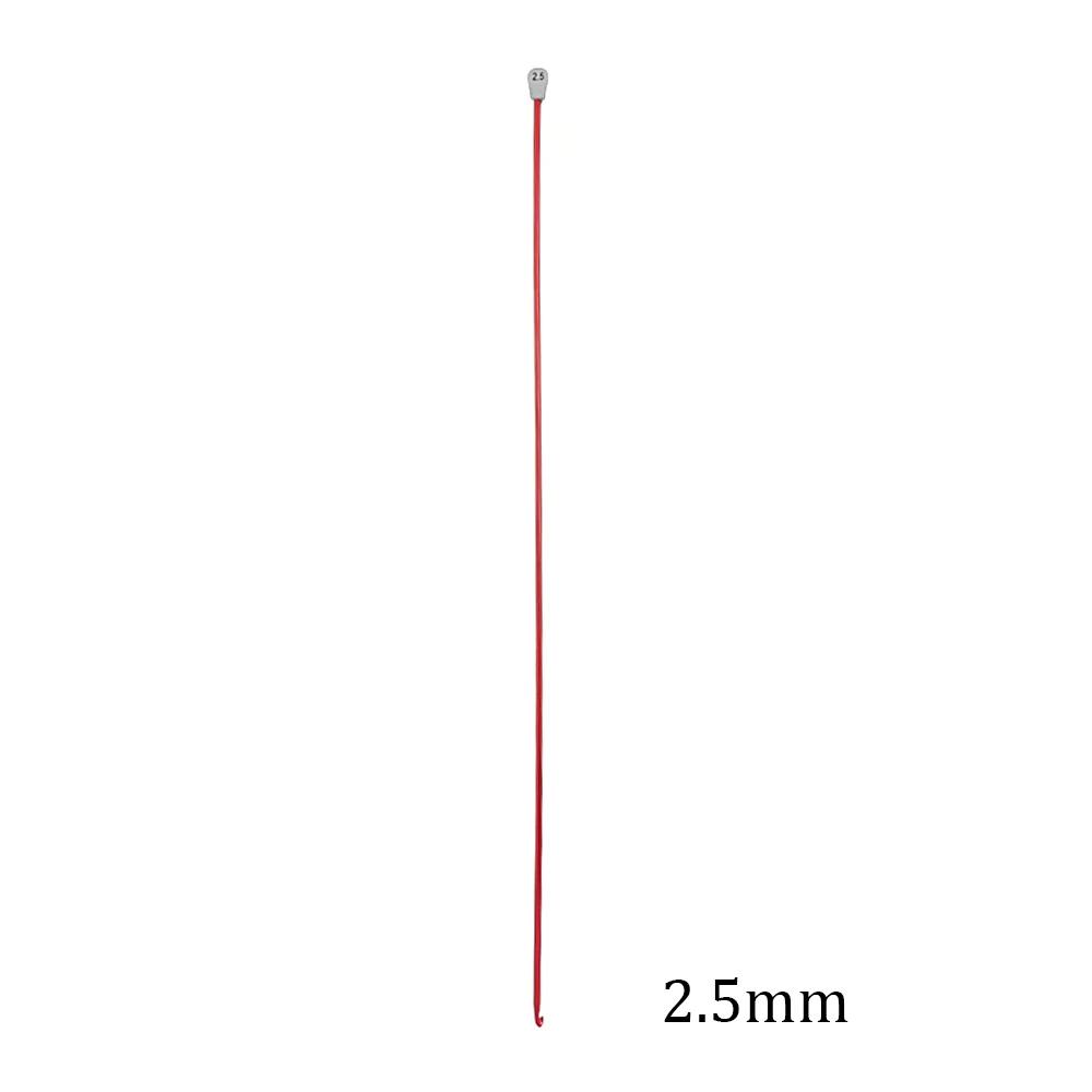 2.5mm 14 размеров разноцветные, алюминиевые спицы для вязания крючком 2,5 мм-11 ммтунисианские крючки для вязания крючком инструмент для плетения длинный свитер шарф игла - Цвет: 2.5mm