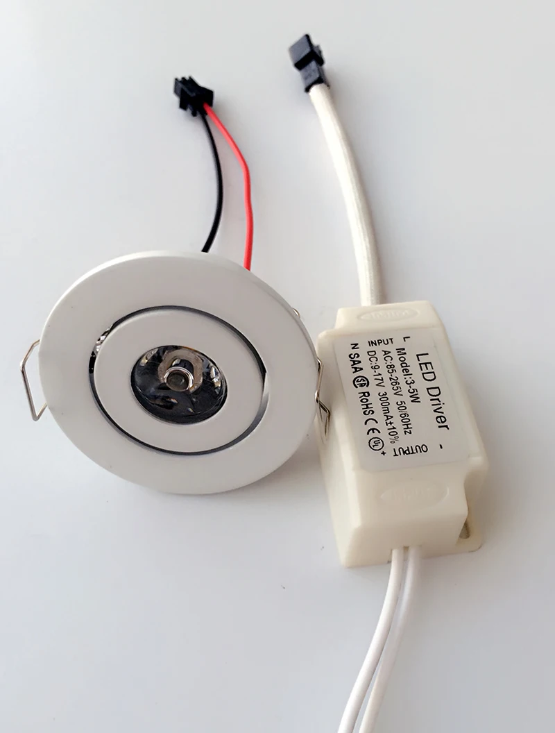 Белый корпус CREE 3 Вт Светодиодная лампа для шкафа с регулируемой яркостью