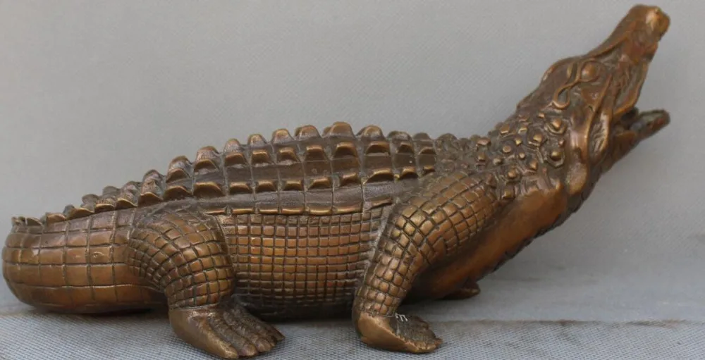 10 &quotкитайская Бронзовая статуя аллигатора под крокодила ящерицы|statue animal|statue