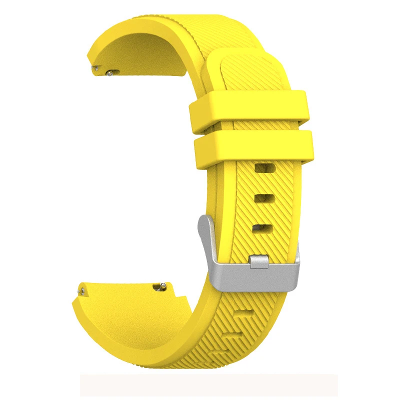 Yellow 22 мм силикон браслетный ремешок для часов для Ticwatch Pro моющийся ремешок для Ticwatch Pro ремешок для samsung gear S3 huawei GT - Цвет: Yellow