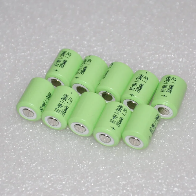 2 4 6 10 30 шт./лот 1,2 V 1/3AAA 200mAh Ni-MH Nimh 1/3 AAA аккумуляторная батарея с плоским верхом без штифтов