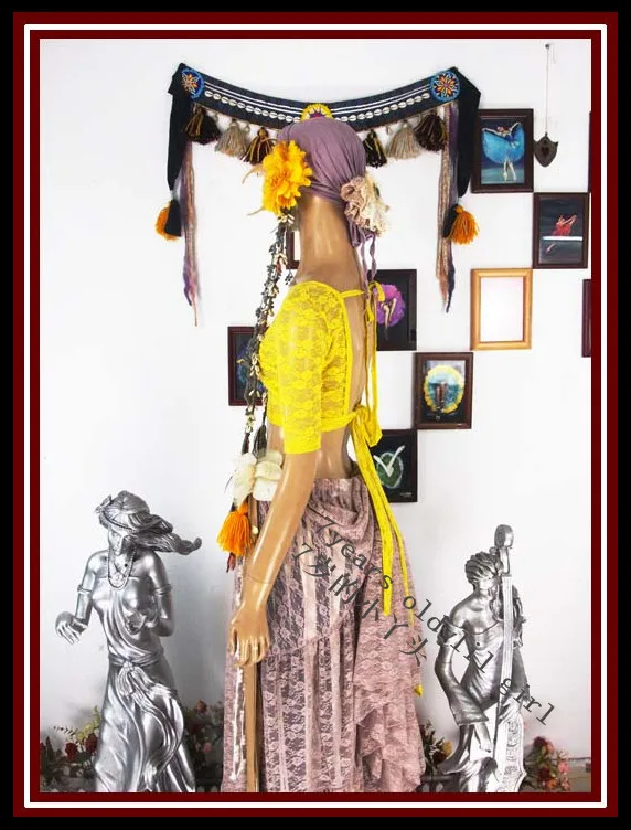 Кружевной топ для танца живота Ats Племенной чоли короткий рукав DQ125-140