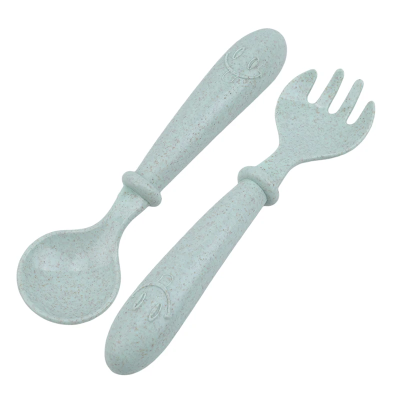 2 шт./компл. Набор детских столовых приборов ложка из пшеничной соломы креативная