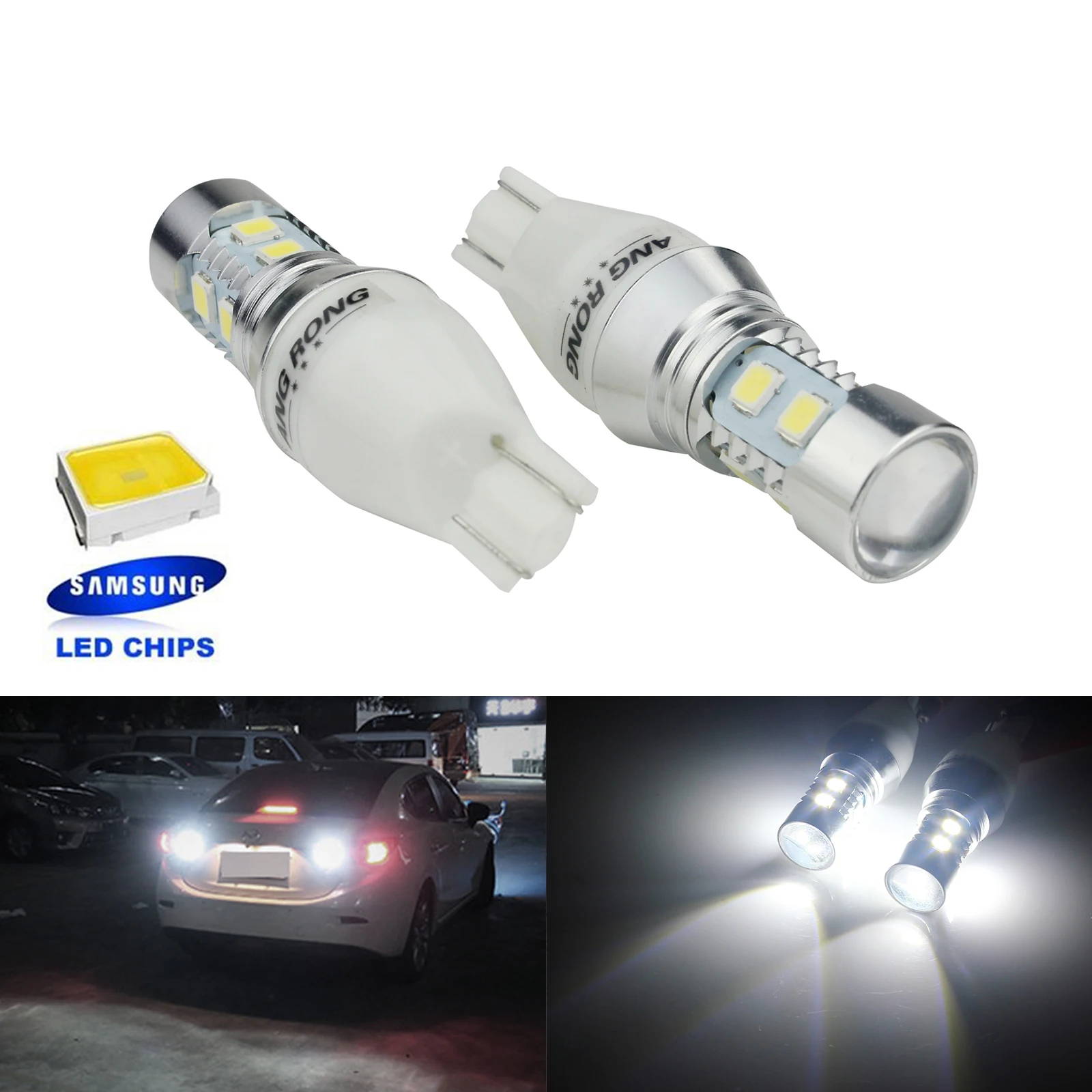 ANGRONG 2x955 921 T15 168 W16W Светодиодный лампа Парковка резервного копирования Стоп Боковой светильник белого цвета