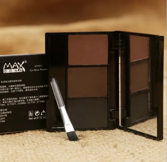 Палитра водостойких теней для бровей 3 цвета с зеркалом и кисточками |